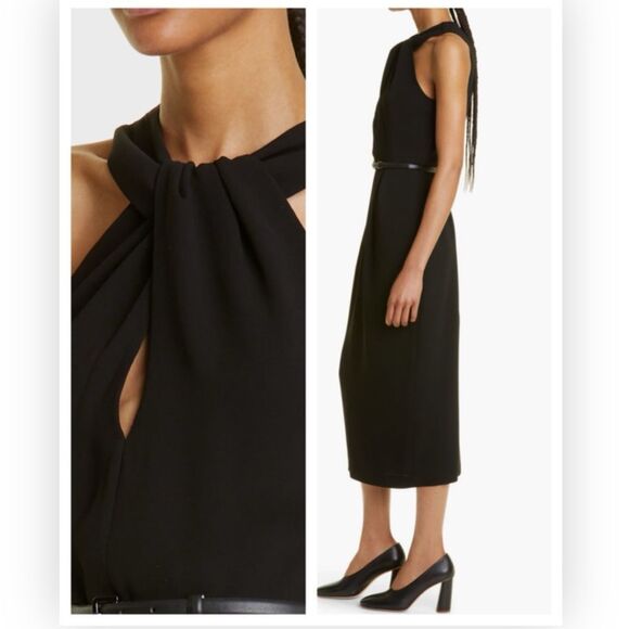 Max Mara Luna Grecian Neck Cady Dress Size 6 NWT $995 - Picture 2 of 11